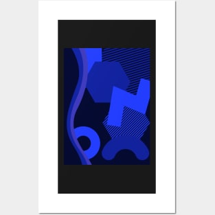 Blue Graphic Art Posters and Art